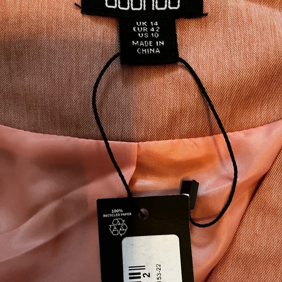 Boohoo Linen Open Back Longline Waistcoat & Short Set Size 10 - Picture 4 of 6